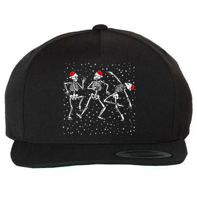 Christmas Skeleton Dancing Funny Xmas Gift Wool Snapback Cap