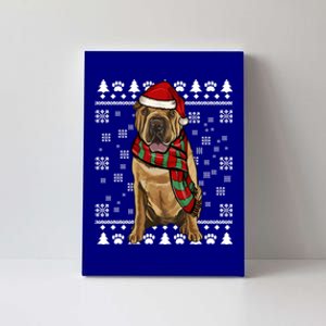 Chinese Sharpei Dog Santa Hat Xmas Ugly Christmas Gift Canvas