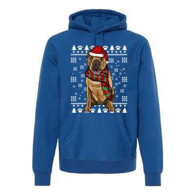 Chinese Sharpei Dog Santa Hat Xmas Ugly Christmas Gift Premium Hoodie