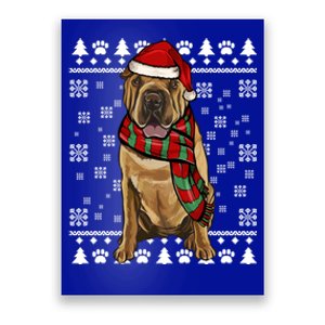 Chinese Sharpei Dog Santa Hat Xmas Ugly Christmas Gift Poster