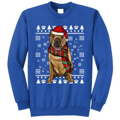 Chinese Sharpei Dog Santa Hat Xmas Ugly Christmas Gift Tall Sweatshirt