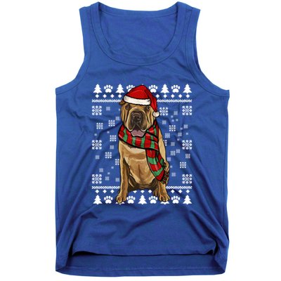 Chinese Sharpei Dog Santa Hat Xmas Ugly Christmas Gift Tank Top