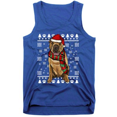 Chinese Sharpei Dog Santa Hat Xmas Ugly Christmas Gift Tank Top