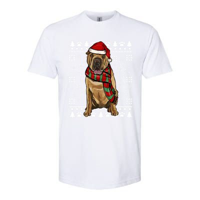 Chinese Sharpei Dog Santa Hat Xmas Ugly Christmas Gift Softstyle CVC T-Shirt