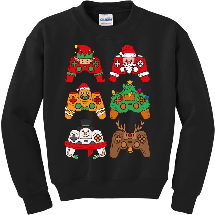 Christmas Santa deer gaming controllers Kids Sweatshirt