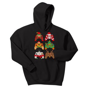 Christmas Santa deer gaming controllers Kids Hoodie