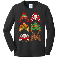 Christmas Santa deer gaming controllers Kids Long Sleeve Shirt