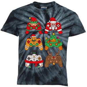 Christmas Santa deer gaming controllers Kids Tie-Dye T-Shirt