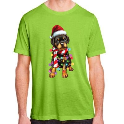 Christmas Santa Dog Rottweiler Dog Lover Xmas Gift Adult ChromaSoft Performance T-Shirt