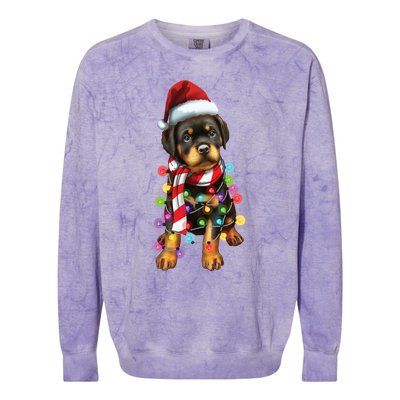 Christmas Santa Dog Rottweiler Dog Lover Xmas Gift Colorblast Crewneck Sweatshirt