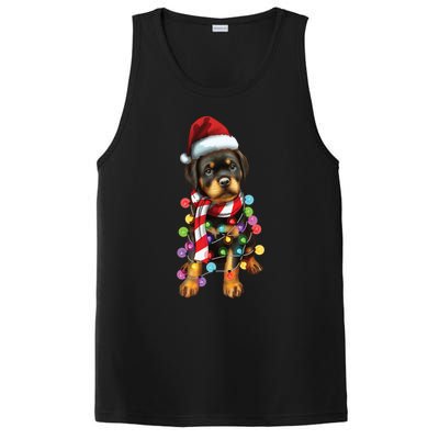 Christmas Santa Dog Rottweiler Dog Lover Xmas Gift PosiCharge Competitor Tank