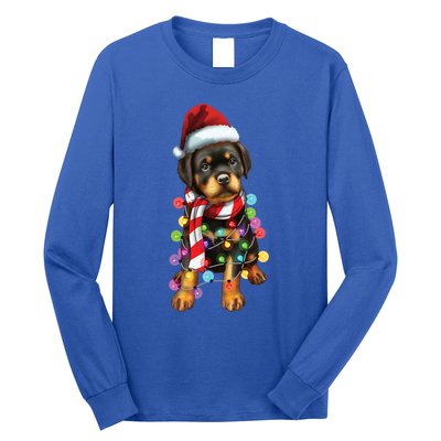 Christmas Santa Dog Rottweiler Dog Lover Xmas Gift Long Sleeve Shirt