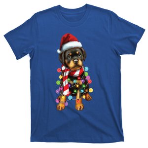 Christmas Santa Dog Rottweiler Dog Lover Xmas Gift T-Shirt