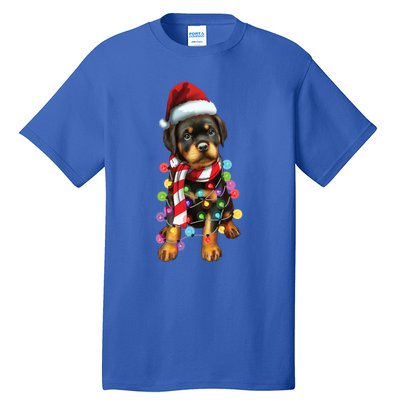 Christmas Santa Dog Rottweiler Dog Lover Xmas Gift Tall T-Shirt