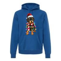 Christmas Santa Dog Rottweiler Dog Lover Xmas Gift Premium Hoodie