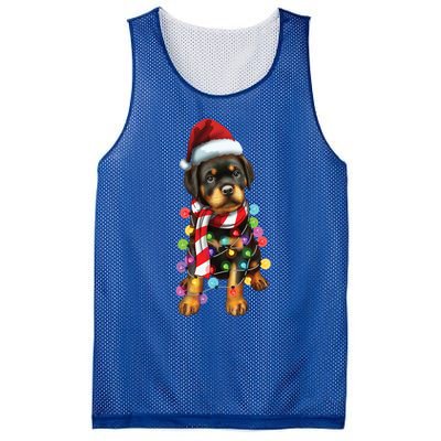 Christmas Santa Dog Rottweiler Dog Lover Xmas Gift Mesh Reversible Basketball Jersey Tank