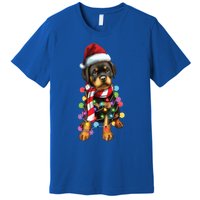 Christmas Santa Dog Rottweiler Dog Lover Xmas Gift Premium T-Shirt