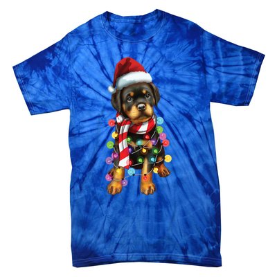 Christmas Santa Dog Rottweiler Dog Lover Xmas Gift Tie-Dye T-Shirt