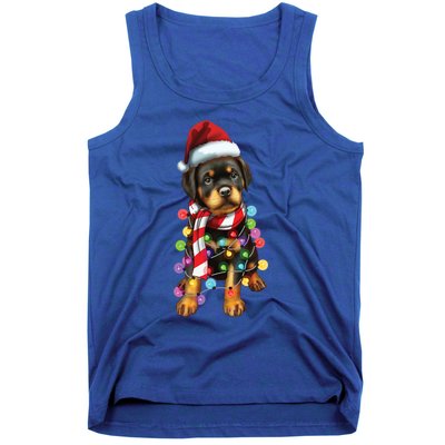 Christmas Santa Dog Rottweiler Dog Lover Xmas Gift Tank Top