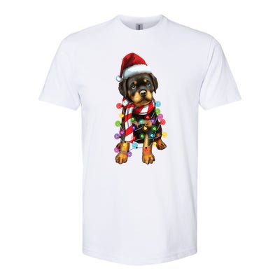 Christmas Santa Dog Rottweiler Dog Lover Xmas Gift Softstyle CVC T-Shirt