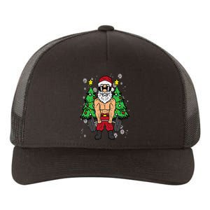 Christmas Santa Deadlift Xmas Weightlift Gym Yupoong Adult 5-Panel Trucker Hat