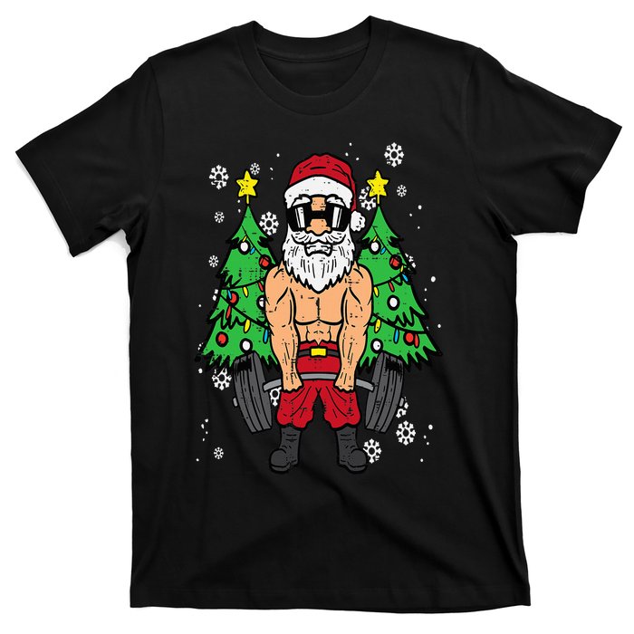 Christmas Santa Deadlift Xmas Weightlift Gym T-Shirt