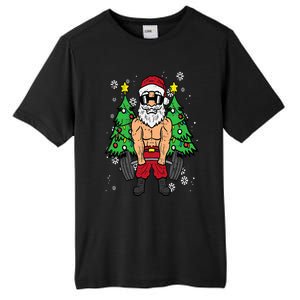 Christmas Santa Deadlift Xmas Weightlift Gym Tall Fusion ChromaSoft Performance T-Shirt