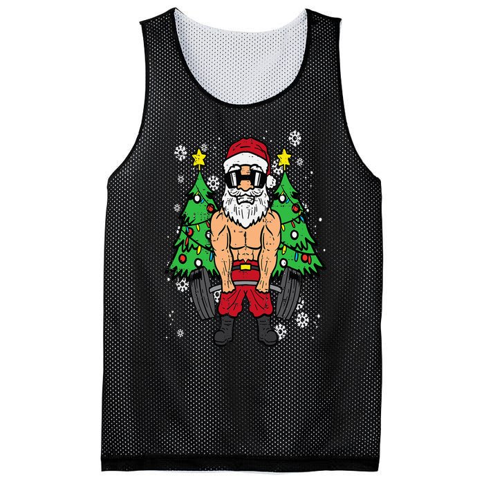 Christmas Santa Deadlift Xmas Weightlift Gym Mesh Reversible Basketball Jersey Tank