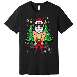 Christmas Santa Deadlift Xmas Weightlift Gym Premium T-Shirt