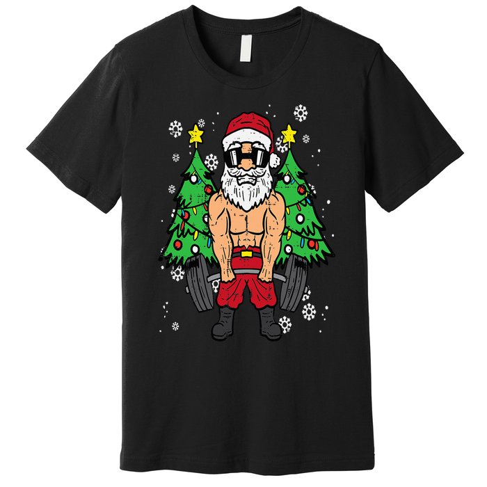 Christmas Santa Deadlift Xmas Weightlift Gym Premium T-Shirt