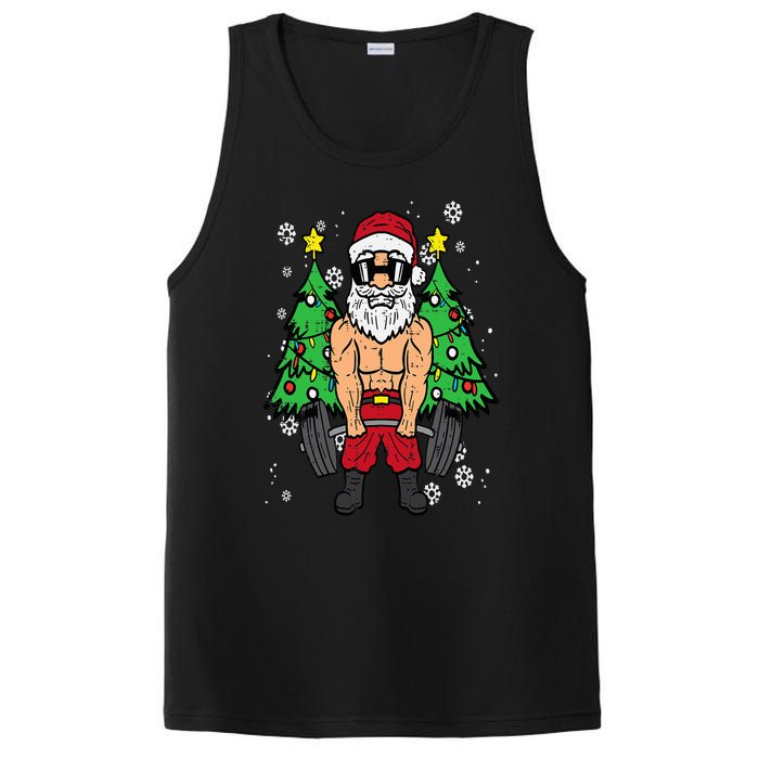 Christmas Santa Deadlift Xmas Weightlift Gym PosiCharge Competitor Tank