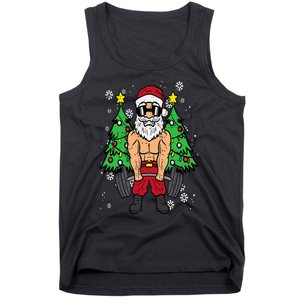 Christmas Santa Deadlift Xmas Weightlift Gym Tank Top