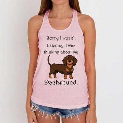 Cute Saying Dachshund Wiener Dog Gift Women's Knotted Racerback Tank