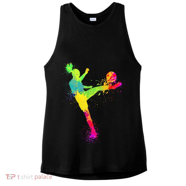 Cool Soccer Design For Wo Girls Soccer Player Sport Lover Ladies PosiCharge Tri-Blend Wicking Tank