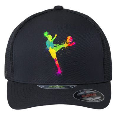 Cool Soccer Design For Wo Girls Soccer Player Sport Lover Flexfit Unipanel Trucker Cap