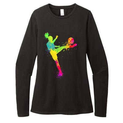 Cool Soccer Design For Wo Girls Soccer Player Sport Lover Womens CVC Long Sleeve Shirt