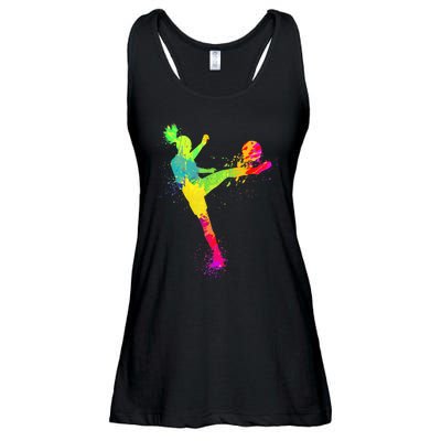 Cool Soccer Design For Wo Girls Soccer Player Sport Lover Ladies Essential Flowy Tank