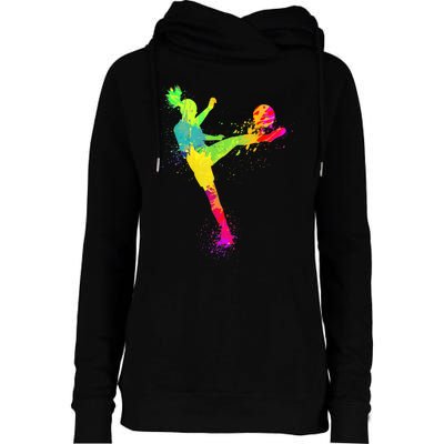 Cool Soccer Design For Wo Girls Soccer Player Sport Lover Womens Funnel Neck Pullover Hood