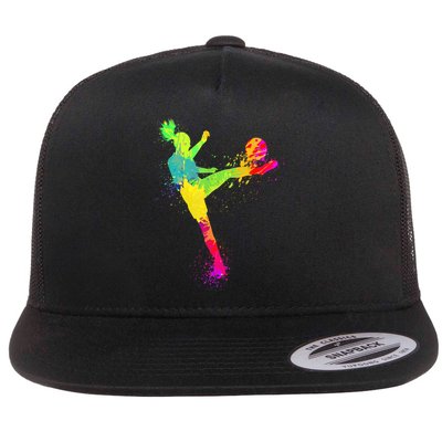 Cool Soccer Design For Wo Girls Soccer Player Sport Lover Flatbill Hat