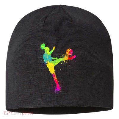 Cool Soccer Design For Wo Girls Soccer Player Sport Lover Sustainable Beanie