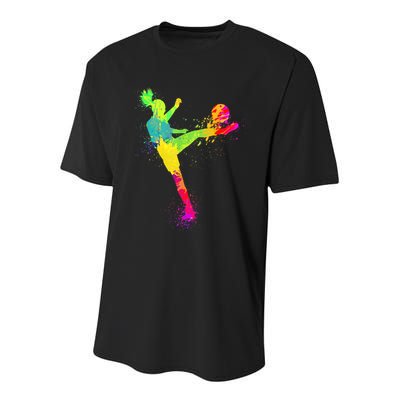 Cool Soccer Design For Wo Girls Soccer Player Sport Lover Youth Performance Sprint T-Shirt