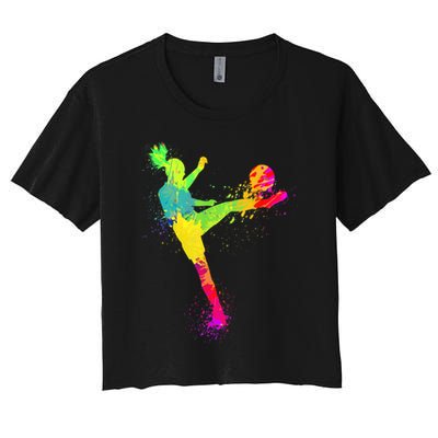 Cool Soccer Design For Wo Girls Soccer Player Sport Lover Crop Top