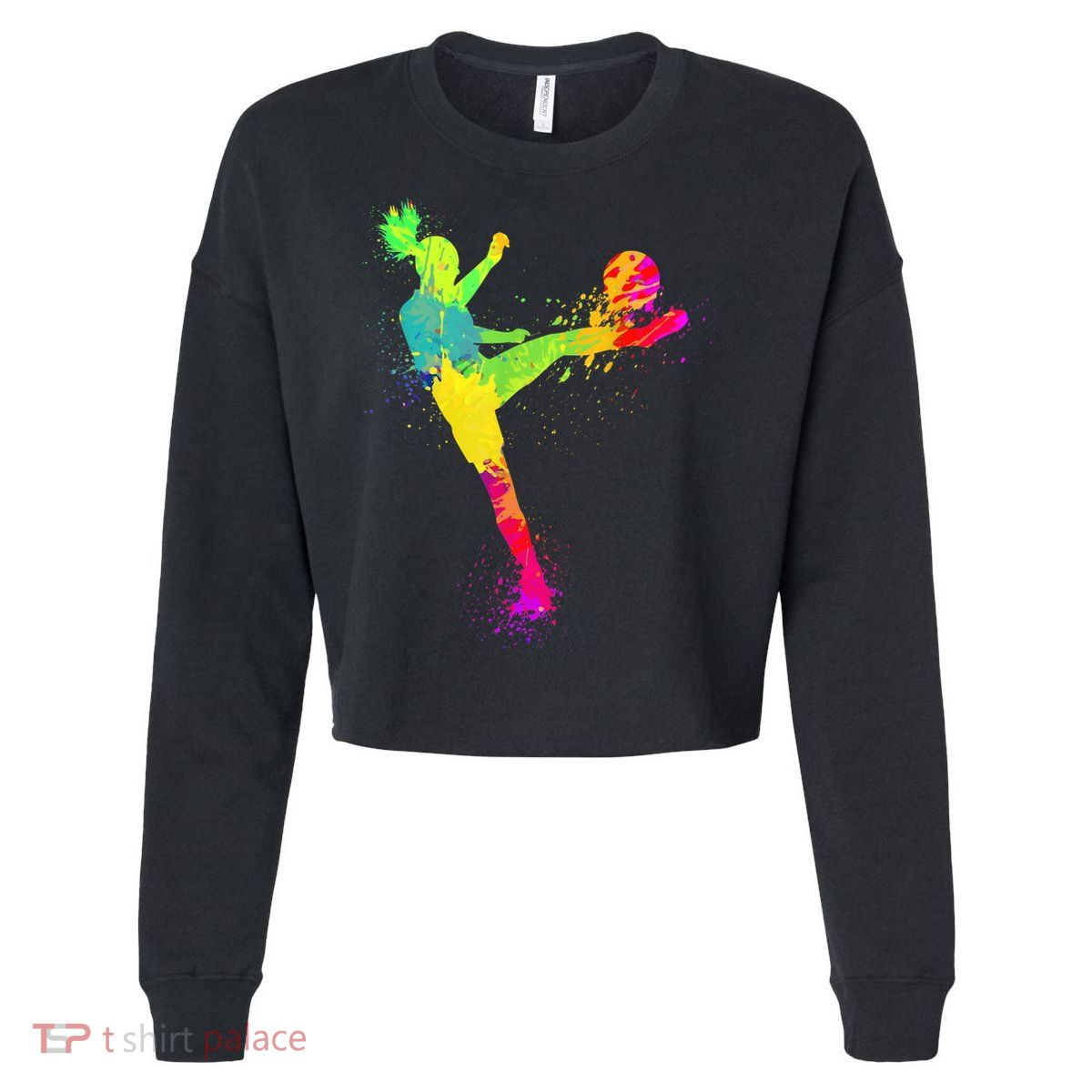 Cool Soccer Design For Wo Girls Soccer Player Sport Lover Cropped Pullover Crew