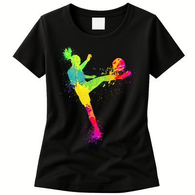 Cool Soccer Design For Wo Girls Soccer Player Sport Lover Womens T-Shirt