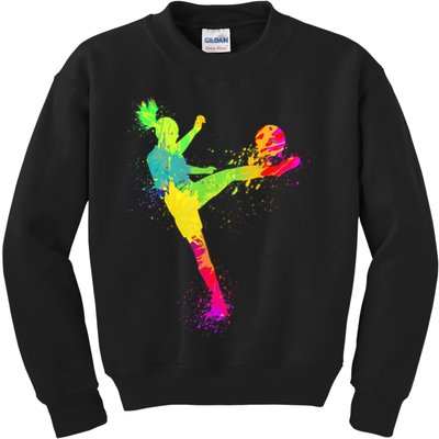 Cool Soccer Design For Wo Girls Soccer Player Sport Lover Kids Sweatshirt