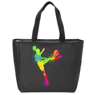 Cool Soccer Design For Wo Girls Soccer Player Sport Lover Zip Tote Bag