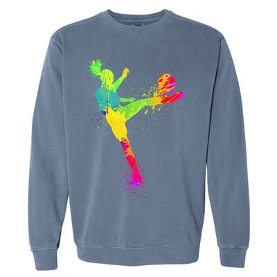 Cool Soccer Design For Wo Girls Soccer Player Sport Lover Garment-Dyed Sweatshirt
