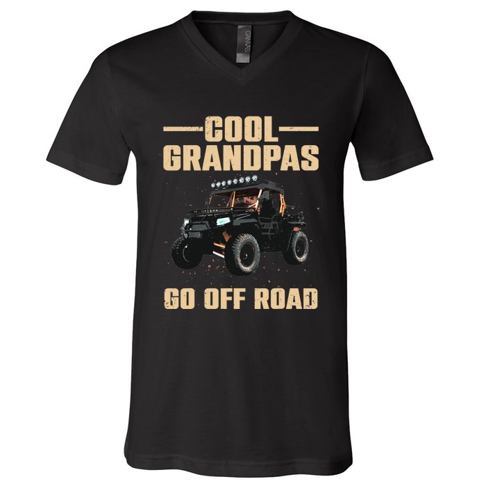 Cool SxS Design For Grandpa Off Road Ride UTV SxS Riding V-Neck T-Shirt