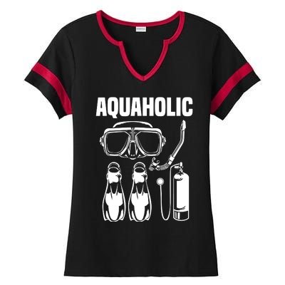 Cool Scuba Diving Ladies Halftime Notch Neck Tee