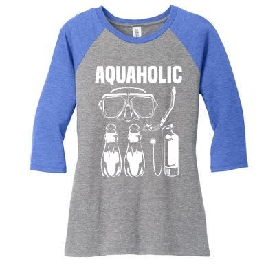 Cool Scuba Diving Women's Tri-Blend 3/4-Sleeve Raglan Shirt